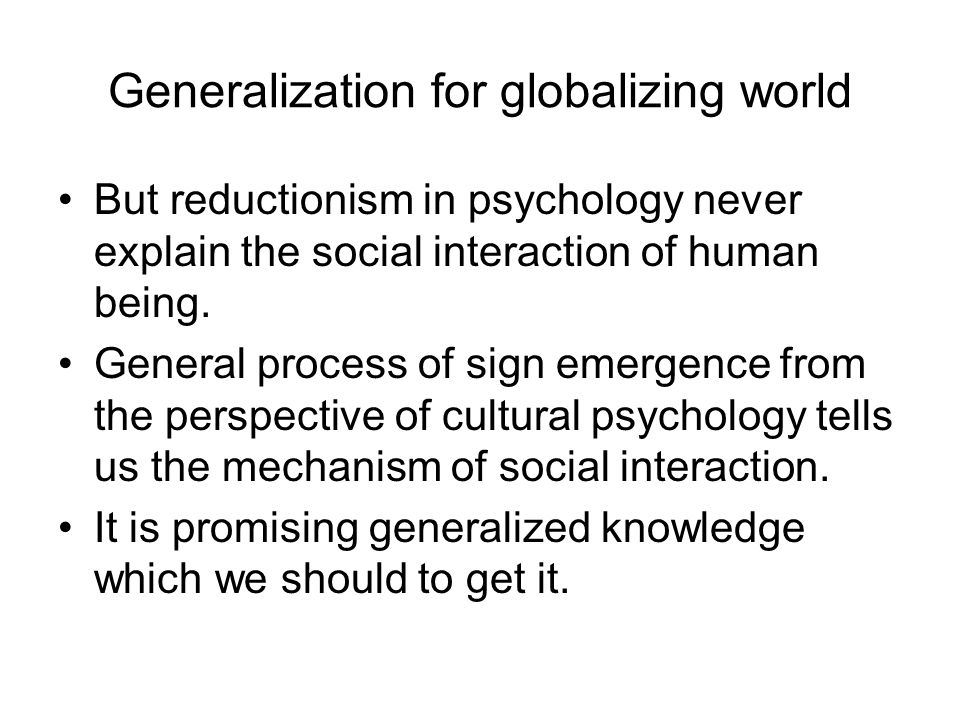 generalization psychology