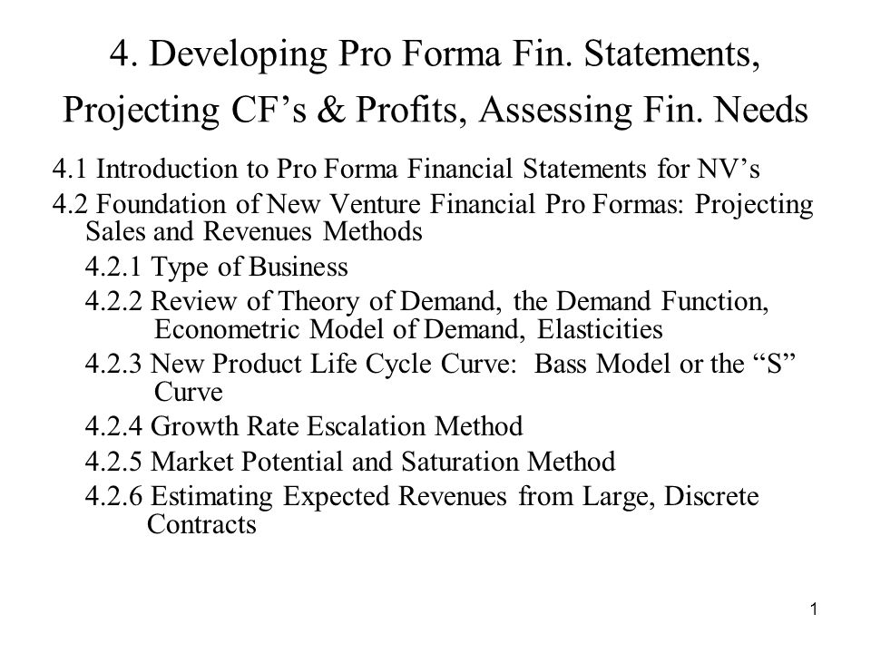pro forma model
