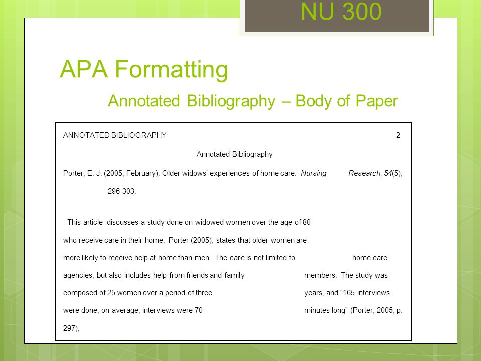 annotated bibliography apa nursing annotated bibliography apa nursing