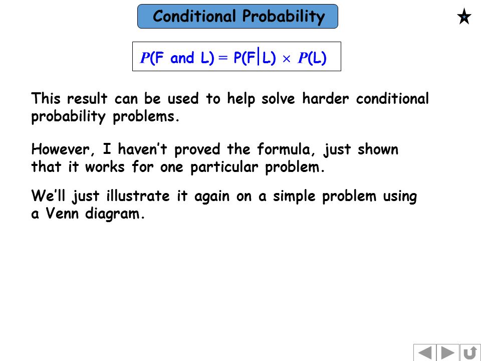 conditional probability we talk about conditional probability when draw a venn diagram to illustrate this conditional cars are motor vehicles