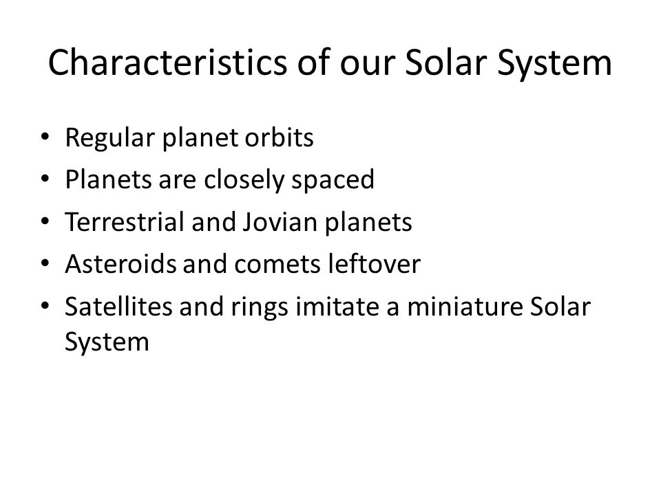 characteristics of the solar system planets characteristics of the solar system planets