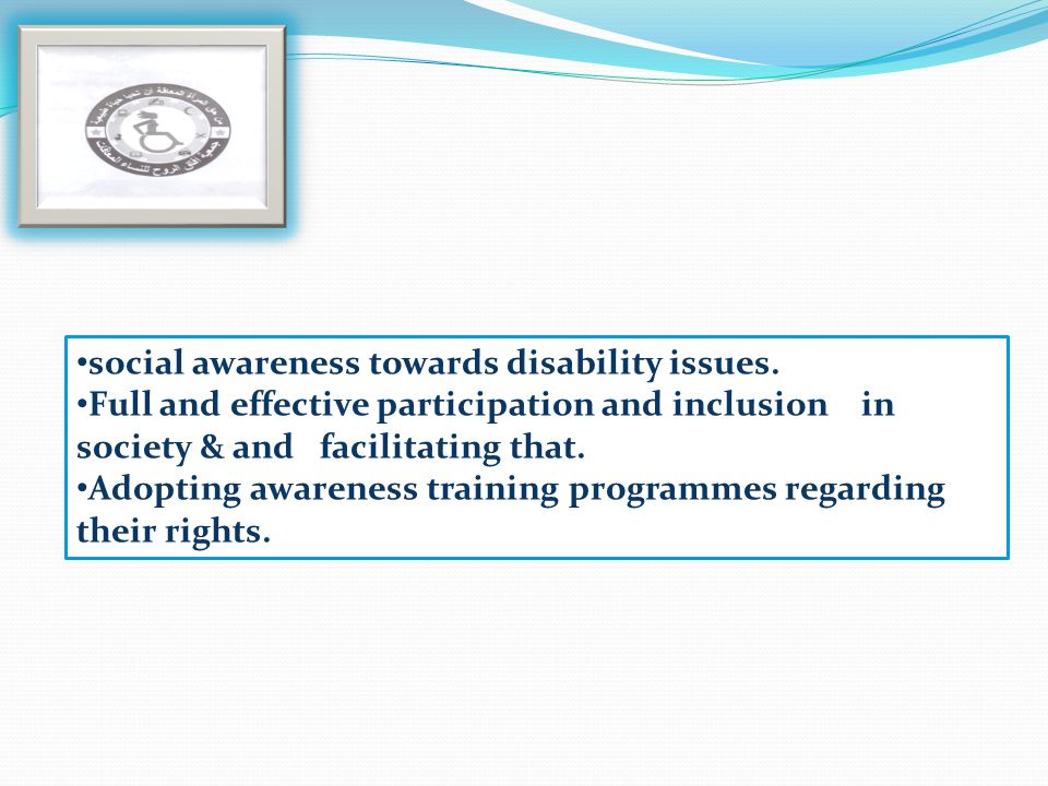 social awareness towards disability issues.