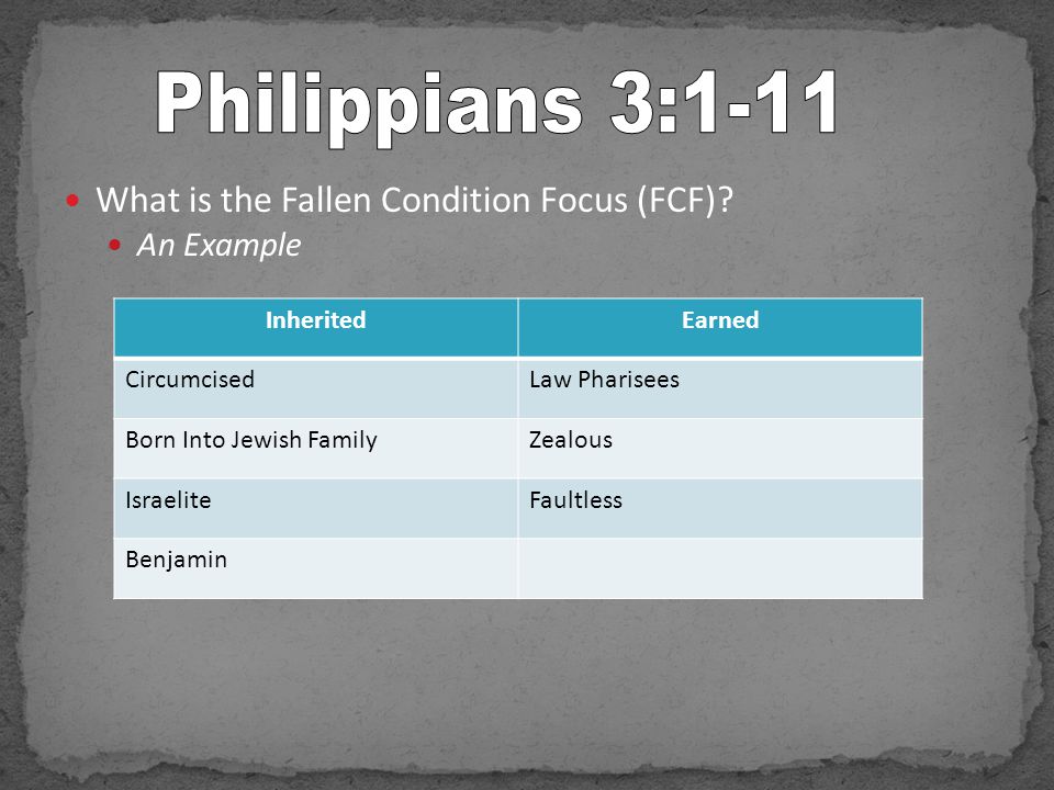 What is the Fallen Condition Focus (FCF).