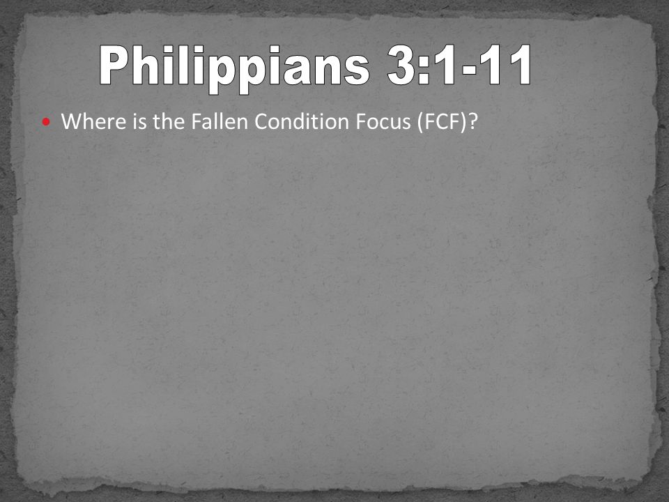 Where is the Fallen Condition Focus (FCF)