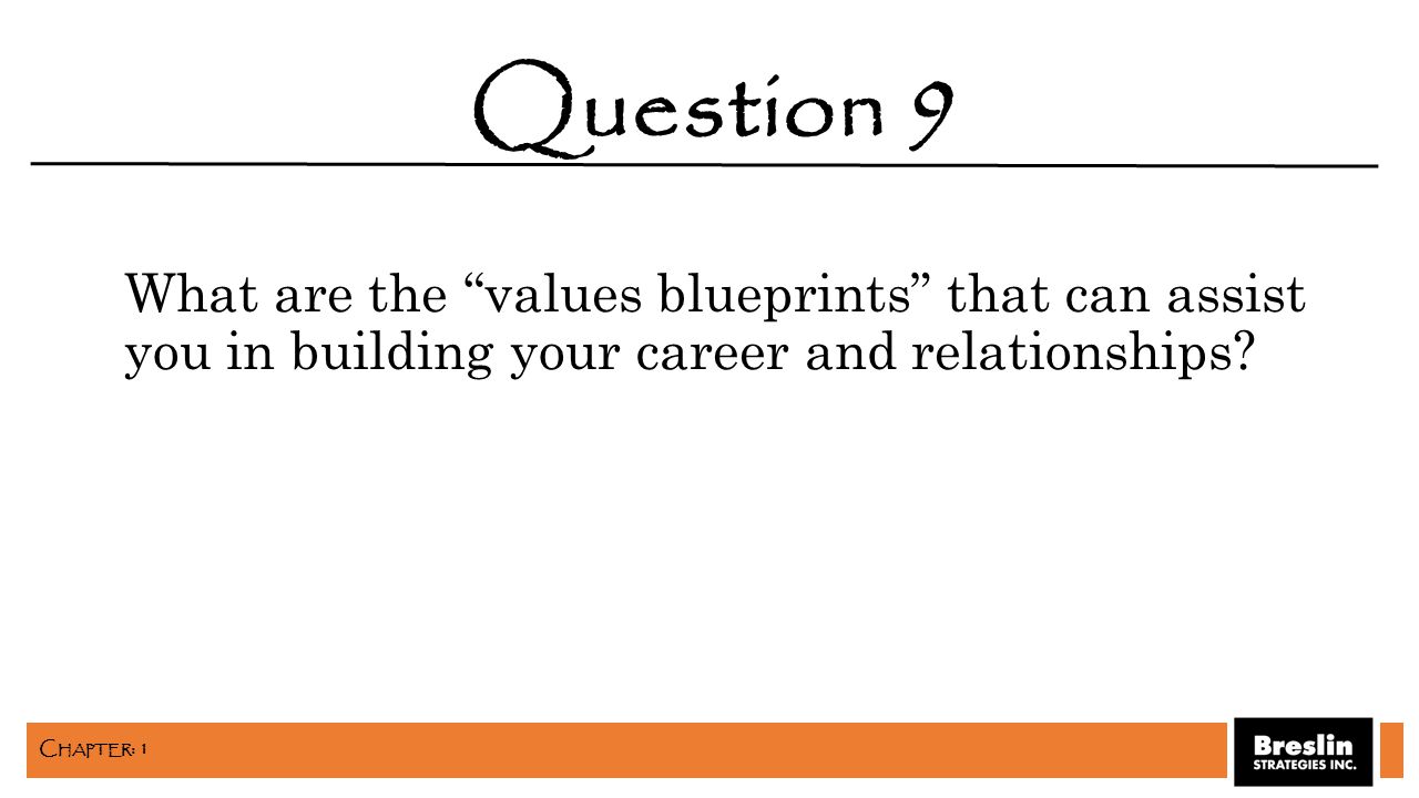 What are the values blueprints that can assist you in building your career and relationships.