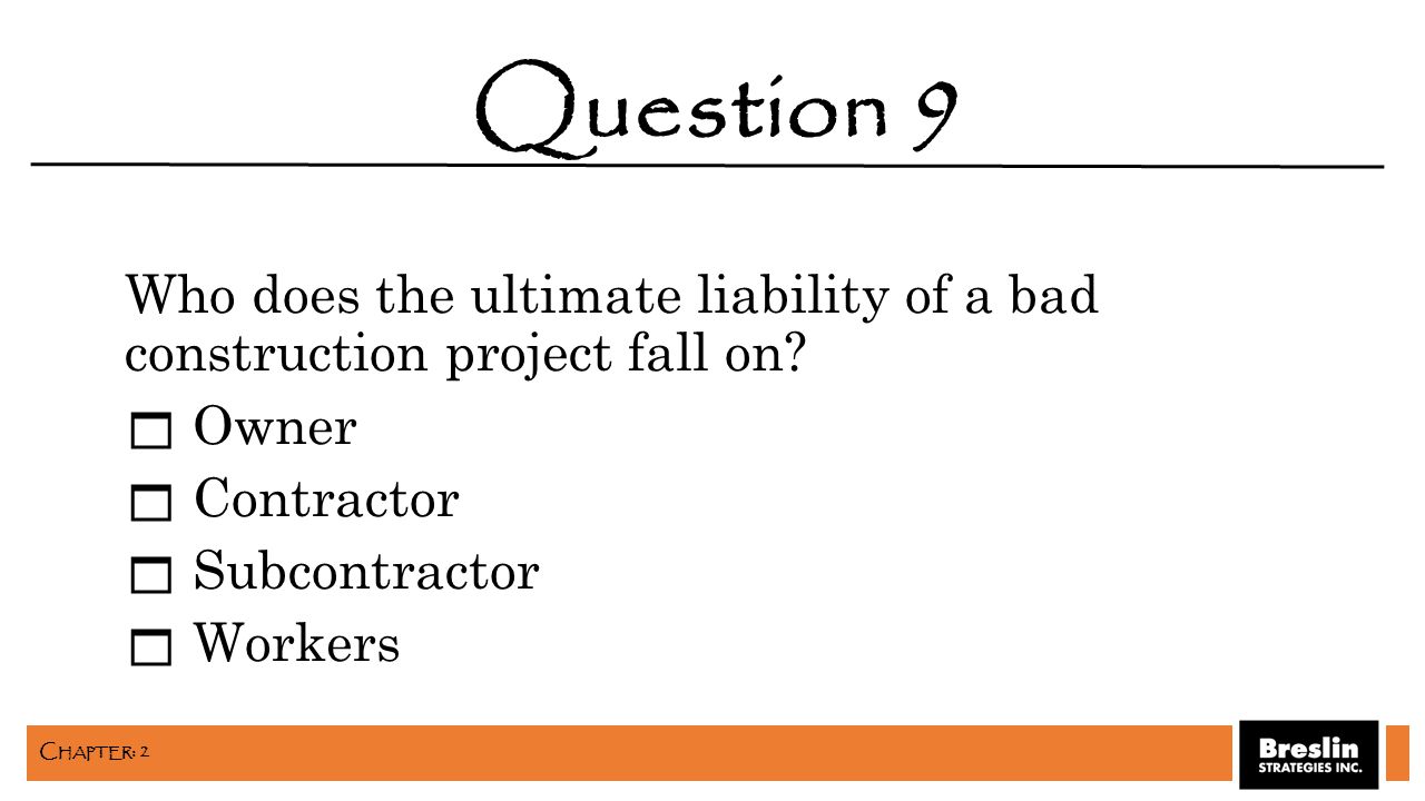 Who does the ultimate liability of a bad construction project fall on.