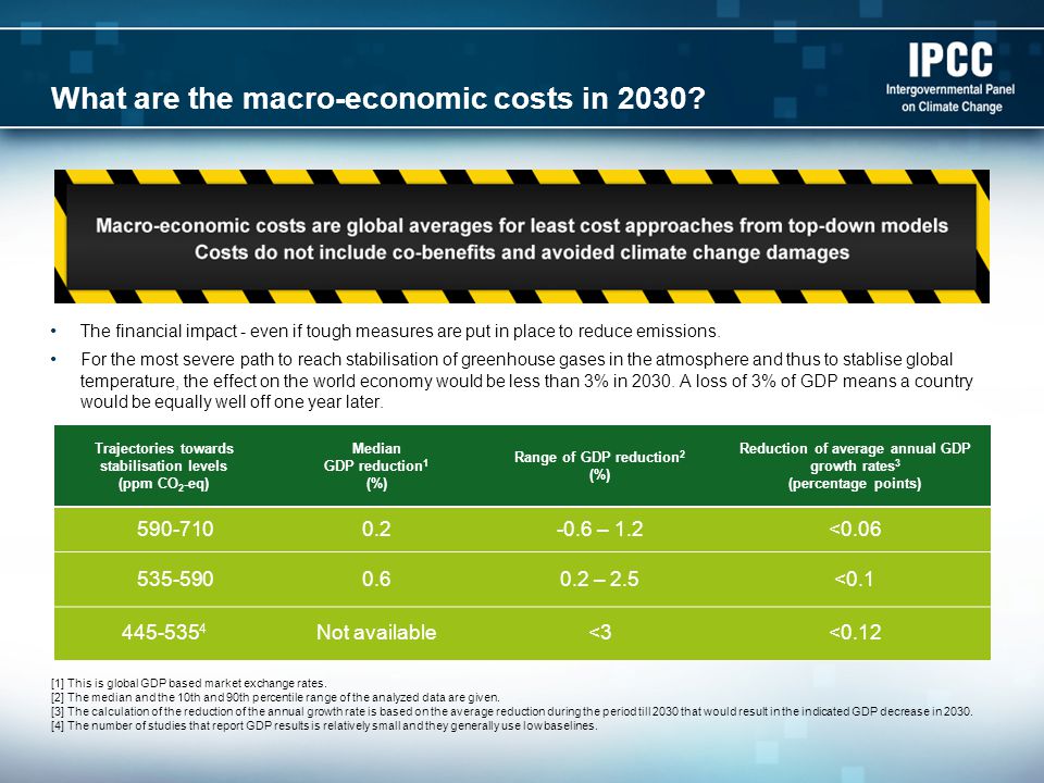 What are the macro-economic costs in 2030.