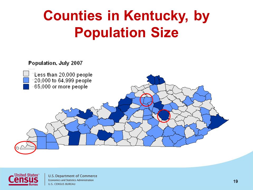 Counties in Kentucky, by Population Size 19