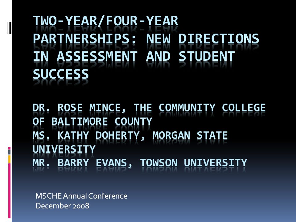 MSCHE Annual Conference December 2008