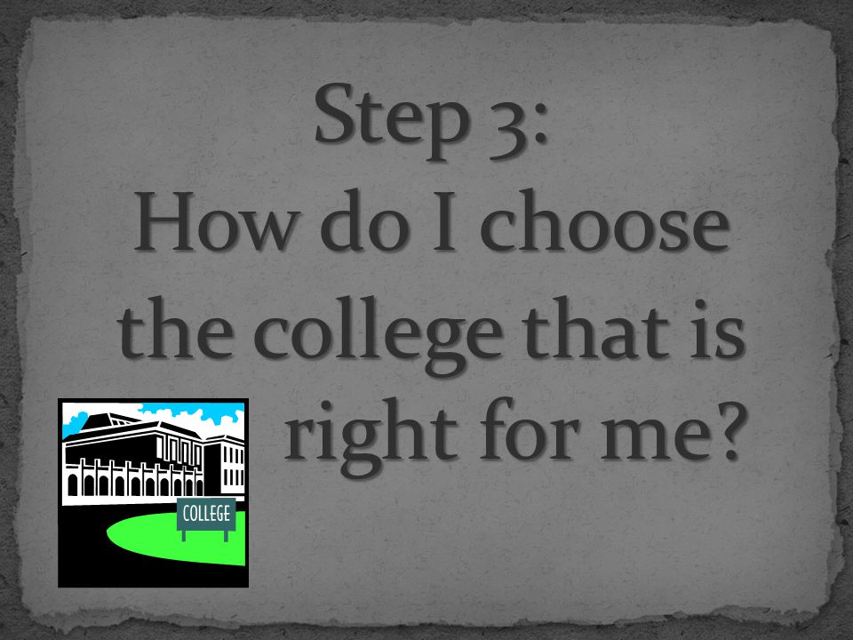 Step 3: How do I choose the college that is right for me