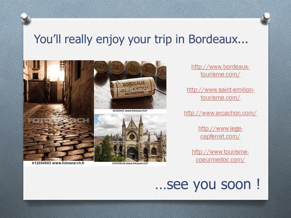 Youll really enjoy your trip in Bordeaux... …see you soon .