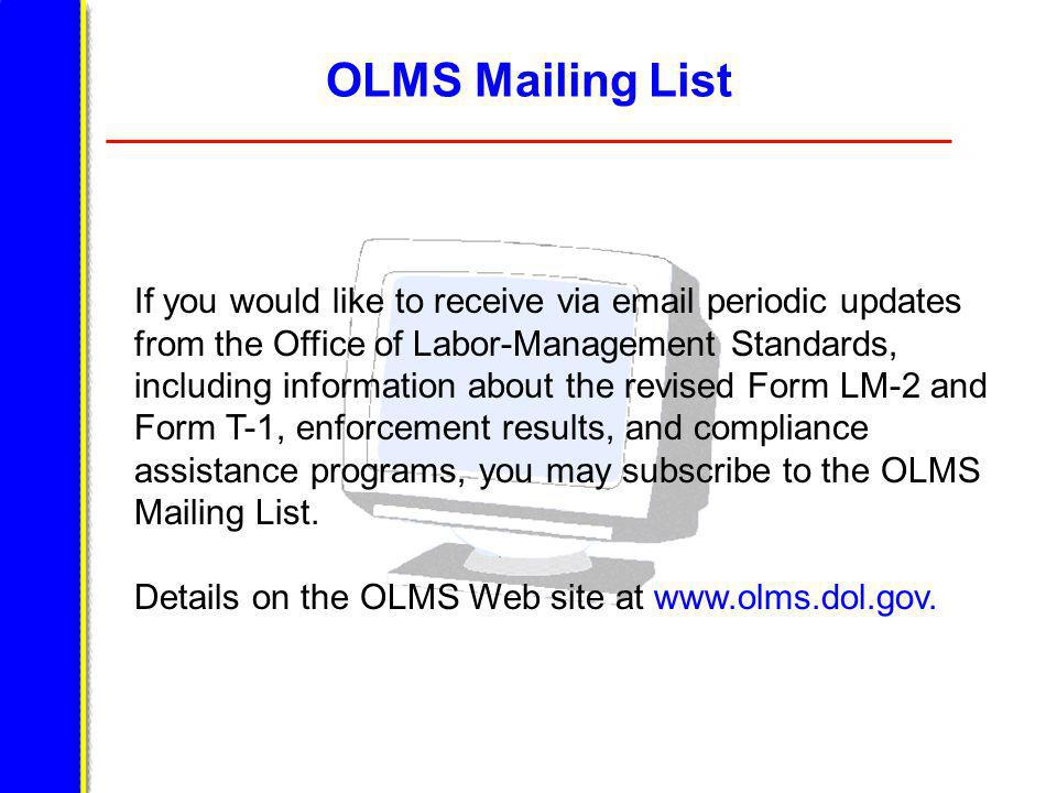 u s department of labor u s department of labor office of labor form lm2