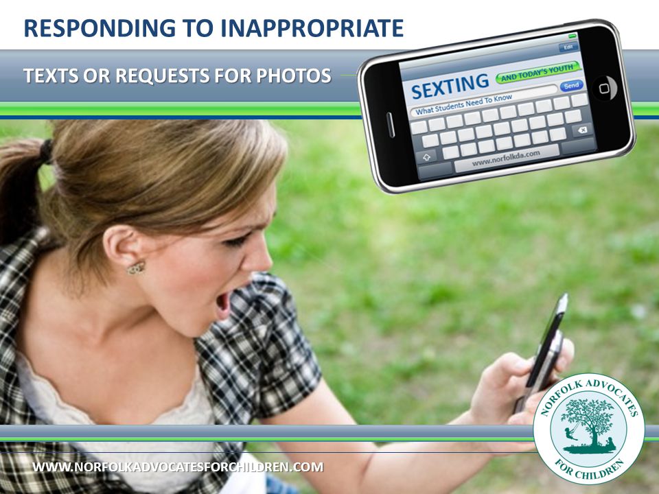 TEXTS OR REQUESTS FOR PHOTOS RESPONDING TO INAPPROPRIATE