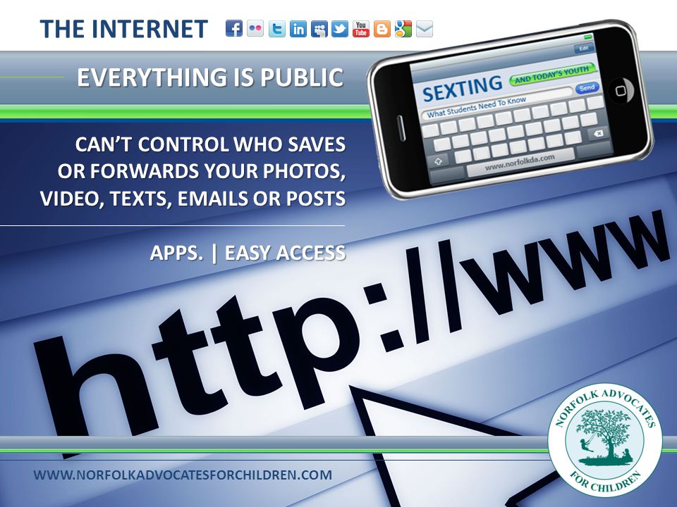 EVERYTHING IS PUBLIC THE INTERNET CANT CONTROL WHO SAVES OR FORWARDS YOUR PHOTOS, VIDEO, TEXTS,  S OR POSTS OR FORWARDS YOUR PHOTOS, VIDEO, TEXTS,  S OR POSTS APPS.