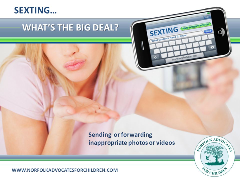 Sending or forwarding inappropriate photos or videos   WHATS THE BIG DEAL.