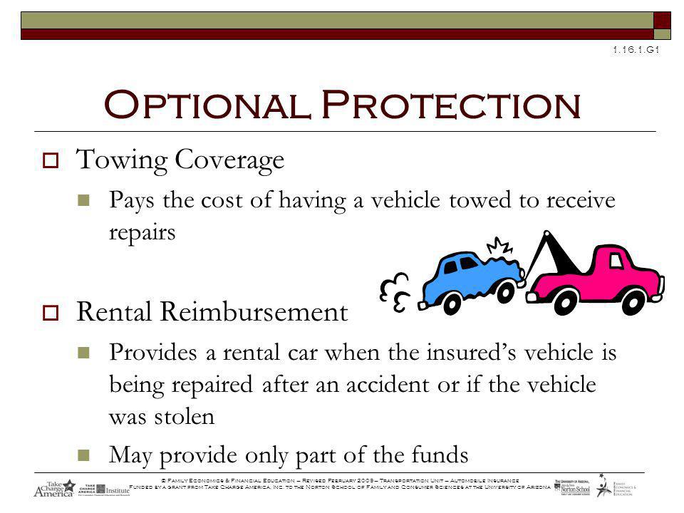 G1 © Family Economics & Financial Education – Revised February 2009– Transportation Unit – Automobile Insurance Funded by a grant from Take Charge America, Inc.