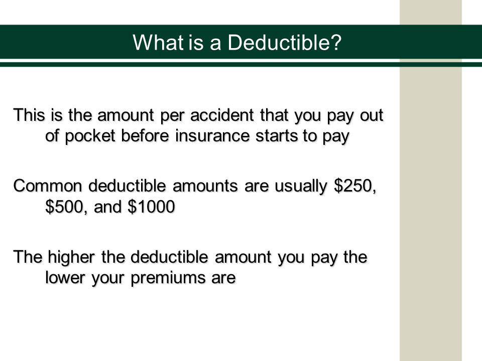 What is a Deductible.
