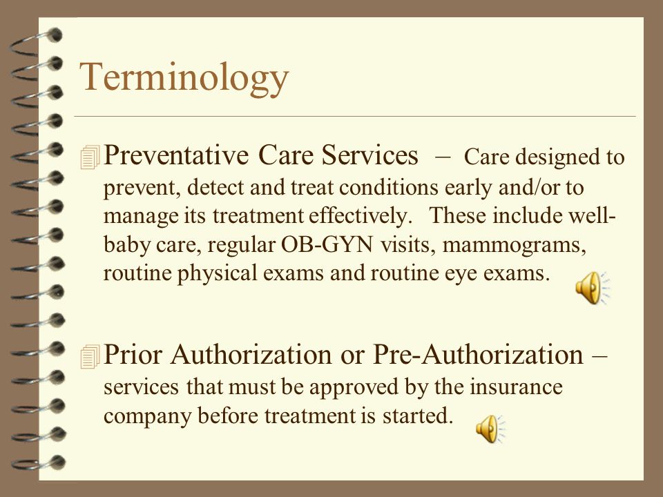 Terminology 4 Network – a group of providers that contract with an insurance company that agree to provide services to members of a health plan for a discounted fee.