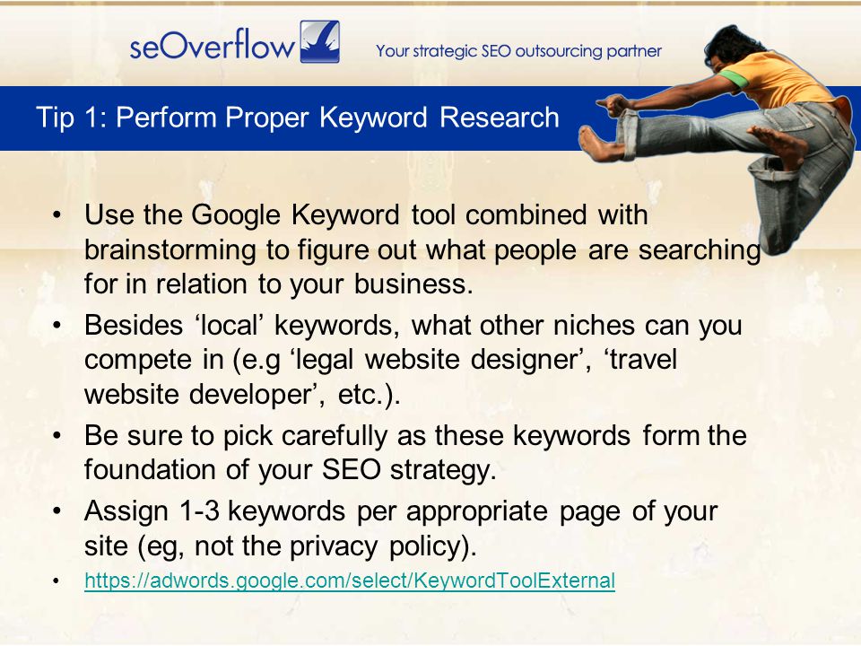 Use the Google Keyword tool combined with brainstorming to figure out what people are searching for in relation to your business.