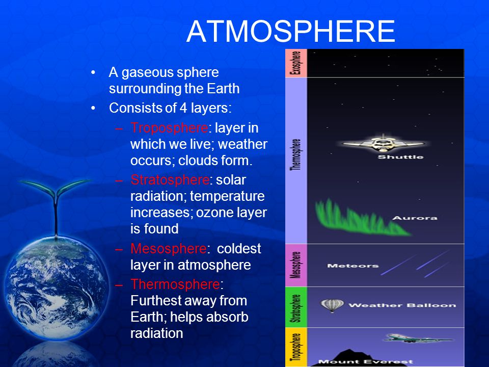 What is found in the mesosphere?