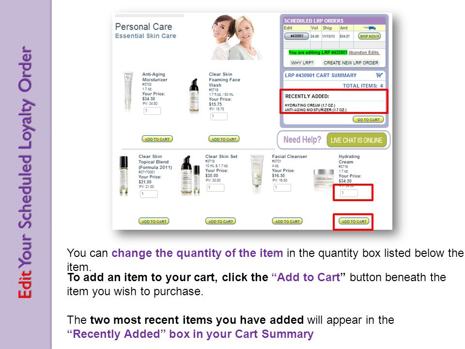 To add an item to your cart, click the Add to Cart button beneath the item you wish to purchase.