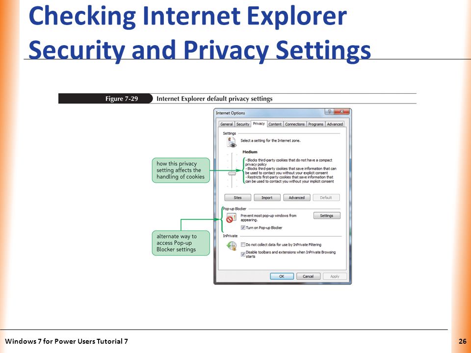 XP Checking Internet Explorer Security and Privacy Settings Windows 7 for Power Users Tutorial 726