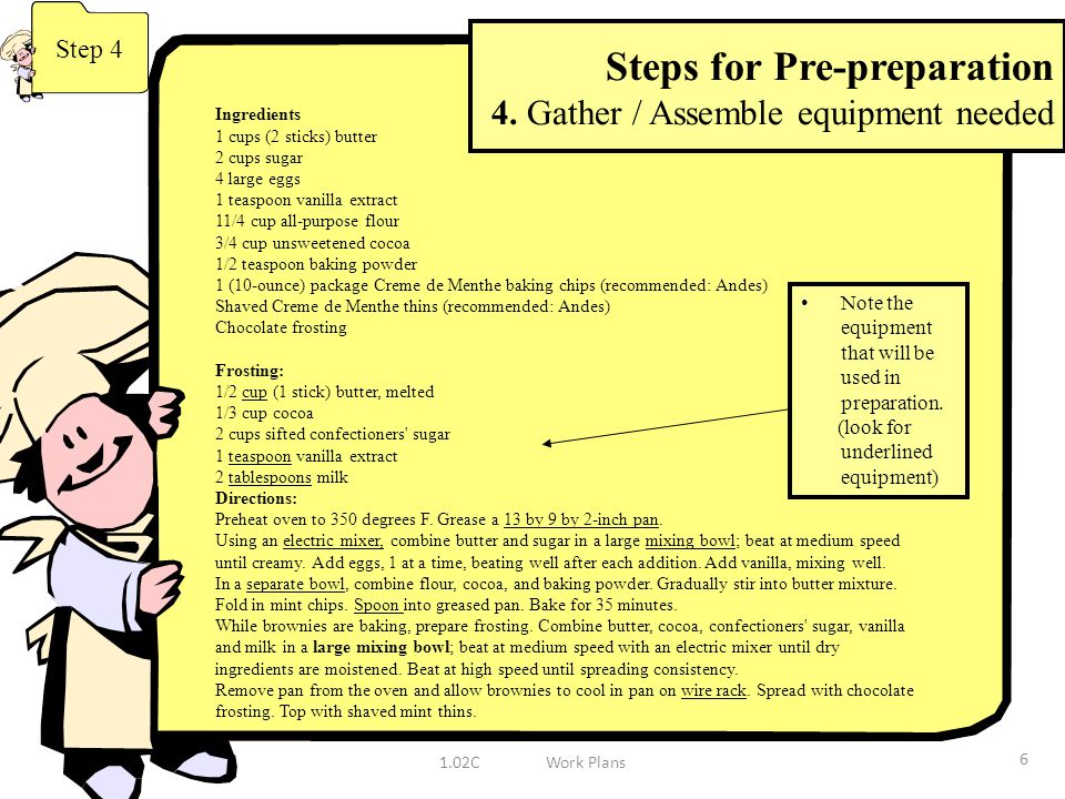 Steps for Pre-preparation 4.