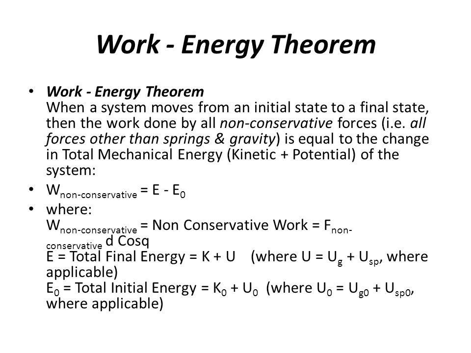What Is The Equation For Energy Talkchannels Work Energy Theorem Equation Talkchannels