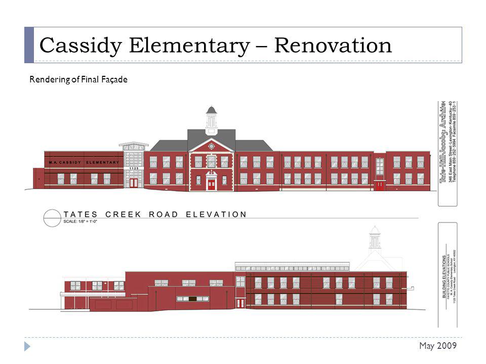 Cassidy Elementary – Renovation Rendering of Final Façade May 2009
