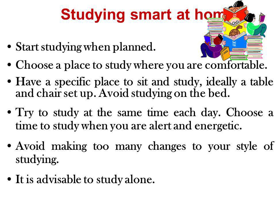 Studying smart at home Start studying when planned. Choose a place to 960 x 720