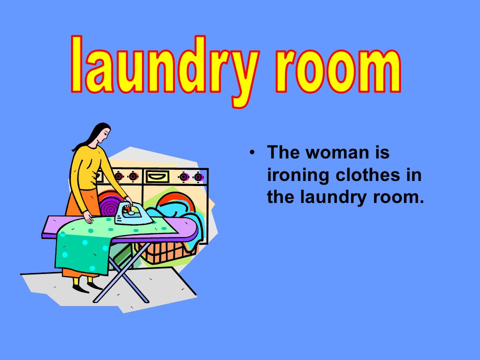 The woman is ironing clothes in the laundry room.