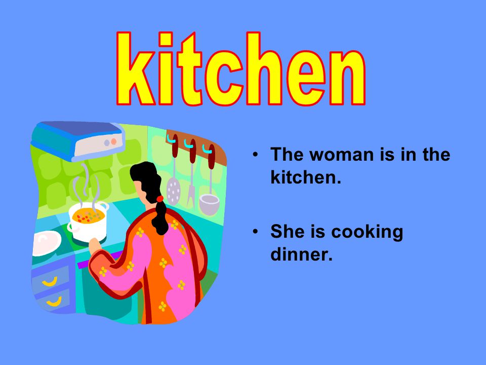 The woman is in the kitchen. She is cooking dinner.