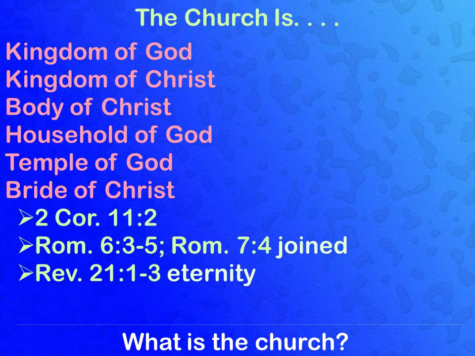 What is the church. The Church Is....