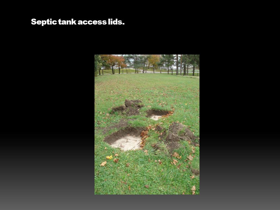 Septic tank access lids.