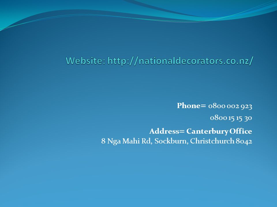 Phone = Address = Canterbury Office 8 Nga Mahi Rd, Sockburn, Christchurch 8042