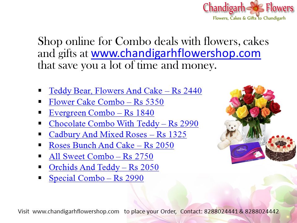 Shop online for Combo deals with flowers, cakes and gifts at   that save you a lot of time and money.