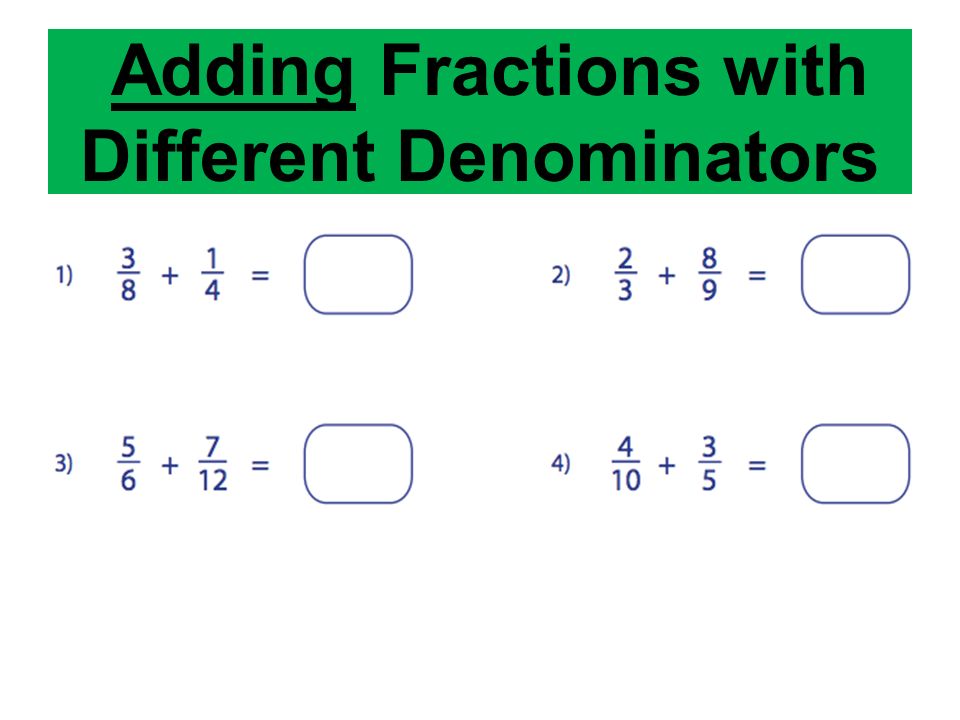 Adding Fractions with Different Denominators