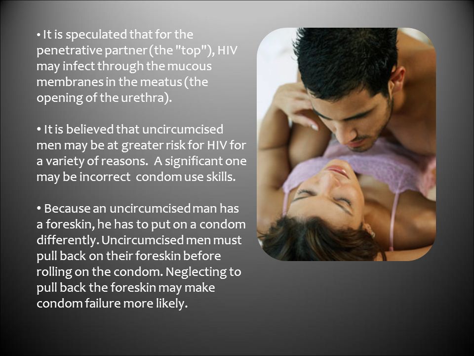 Hiv through the uretha