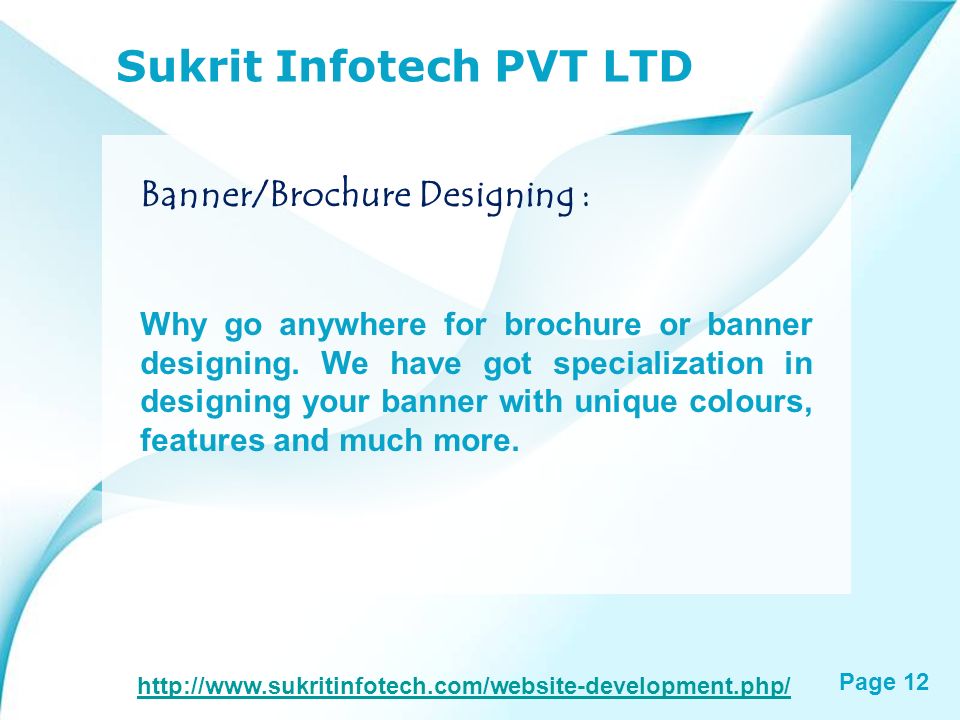 Page 11 Sukrit Infotech PVT LTD Logo Designing : Special logo designing service is offered to brand your business.