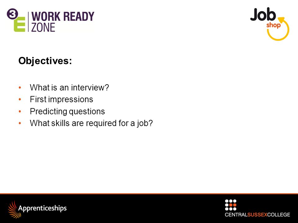 job interview objectives