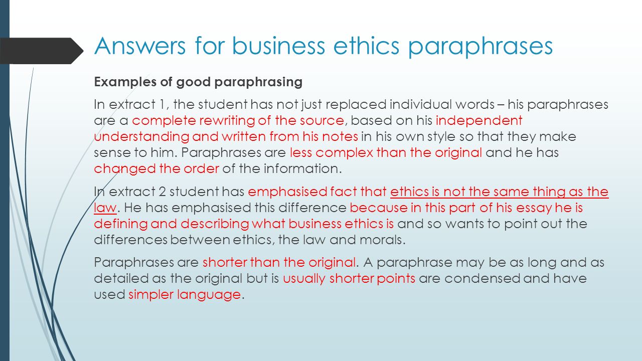 Paraphrase Essay