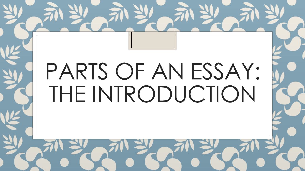 5 parts of an essay
