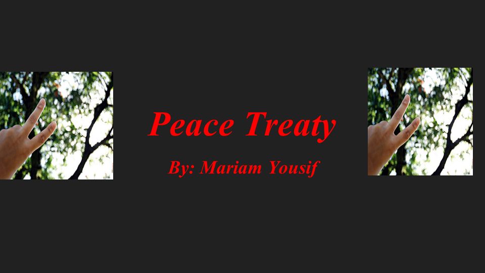 Peace Treaty By: Mariam Yousif