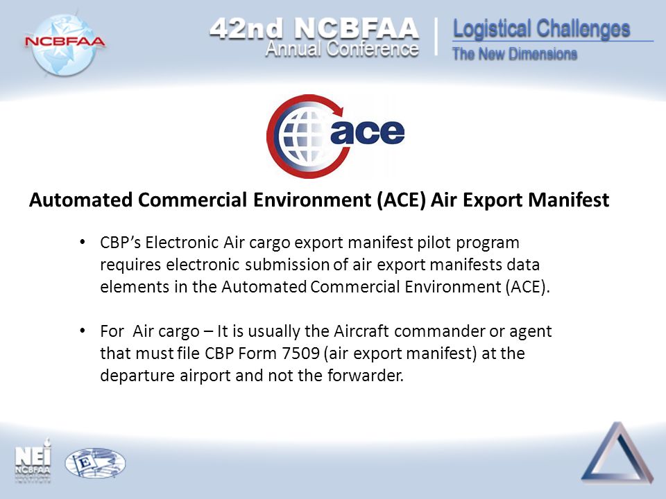 air export update presenter matilda vazquez c e s ppt download ace manifest form