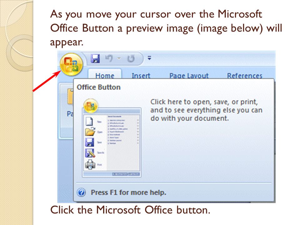 microsoft office button