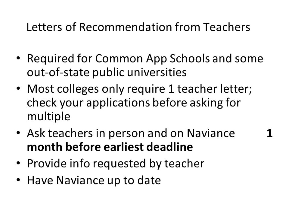 teacher recommendation letter for college common application letter of recommendation naviance