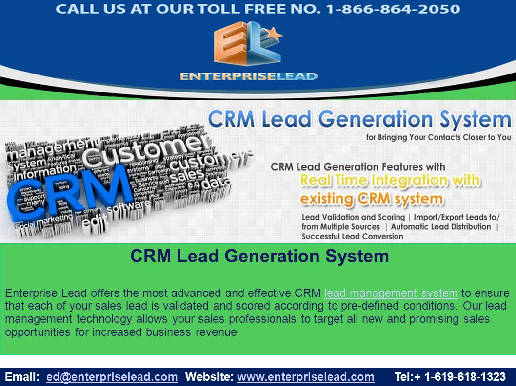 Lead Management System Enterprise Lead Management System is meant to organize your sales model and increase your revenue.
