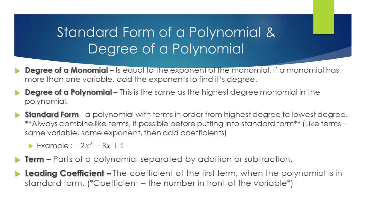 worksheet Degree Of A Monomial lesson 4 1 understanding polynomial expressions please tear out 3 standard