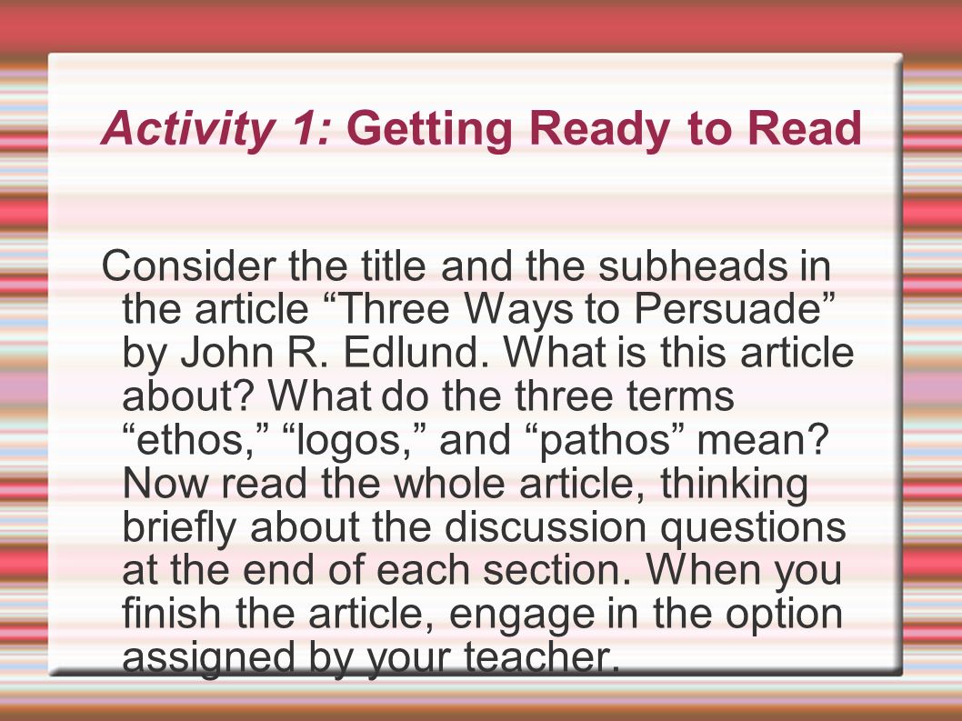 discuss three appeals to ethos in this essay Ethos, pathos, and logos students will identify and analyze rhetorical appeals in a speech and write a persuasive essay using multiple rhetorical appeals. discuss three appeals to ethos in this essay Ethos, pathos, and logos students will identify and analyze rhetorical appeals in a speech and write a persuasive essay using multiple rhetorical appeals.