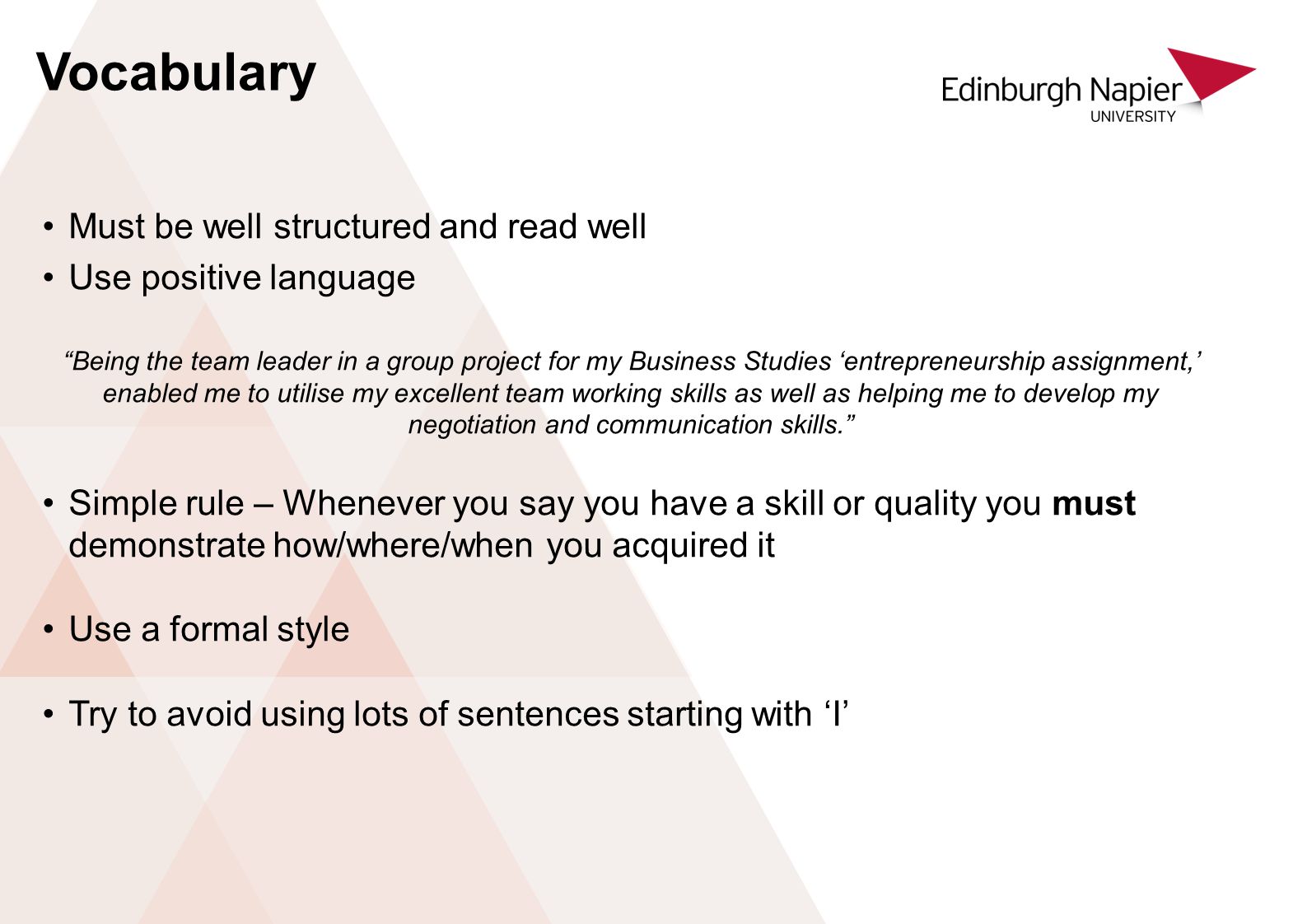 team leader personal statement
